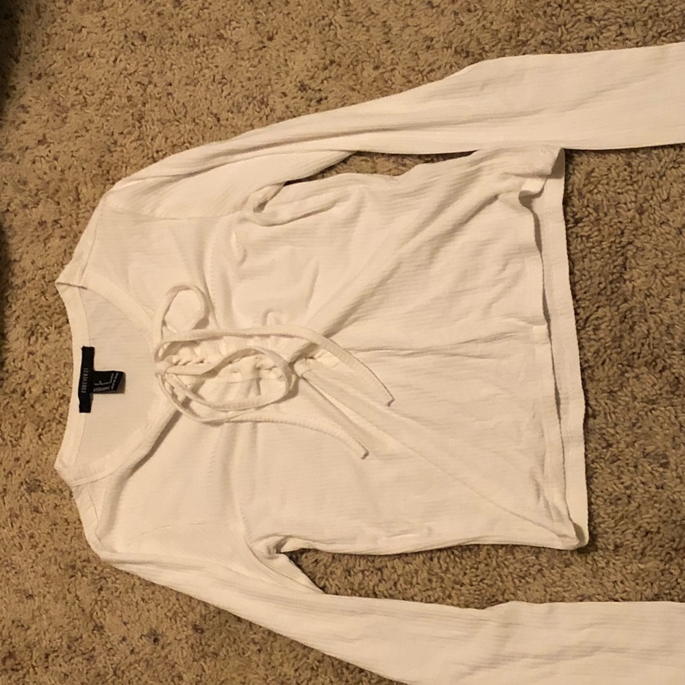 Long sleeve Ribbed lace up top